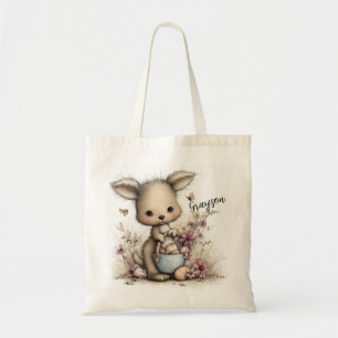 Bolsa Tote Ilustração de Bebê Canguru Adorável 