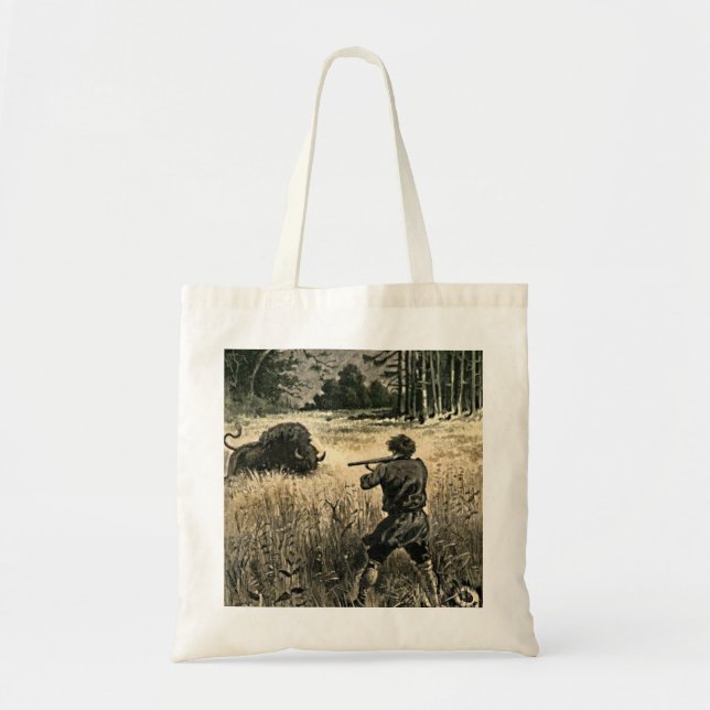 Bolsa Tote Ilustração de Buffalo Hunt Wild West Frontiersman (Frente)