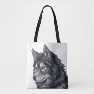Bolsa Tote Ilustração de Cachorro Balto