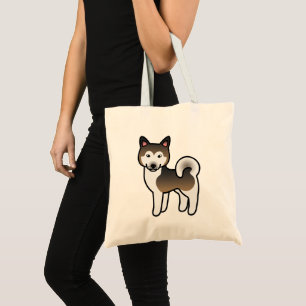 Bolsa Tote Ilustração De Cachorro Malamuto Do Alasca Branco E