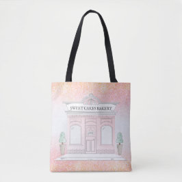 Bolsa Tote Ilustração de Café de Bakery | Bandeja de ferramen