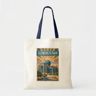 Bolsa Tote Ilustração de Camelo do Uzbequistão Arte de Viagem
