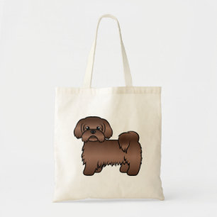 Bolsa Tote Ilustração de Cão de Cartoon Gelado de Fígado 