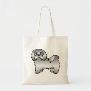 Bolsa Tote Ilustração de Cão de Cartoon Gelado em Silver Hava