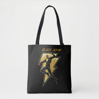 Bolsa Tote Ilustração de Caractere de Raio de Adão Negro