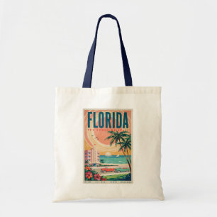 Bolsa Tote Ilustração de Carros da Costa da Flórida Arte de V