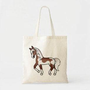 Bolsa Tote Ilustração de Cartoon de Cavalo de Trote Castanho