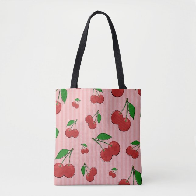 Bolsa Tote Ilustração de Cerejas (Frente)