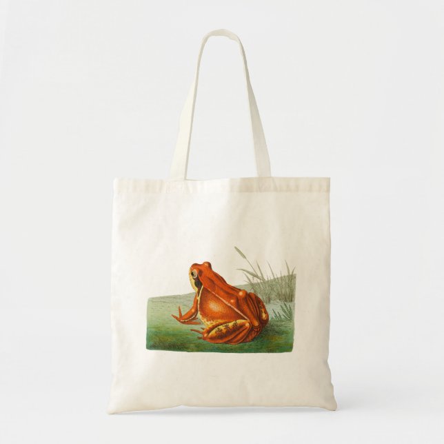 Bolsa Tote Ilustração de colheita do sapo laranja (Frente)