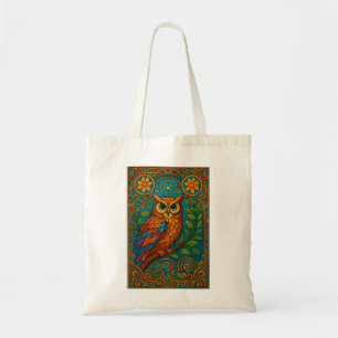 Bolsa Tote Ilustração de Coruja de Arte Popular Mística – Boh