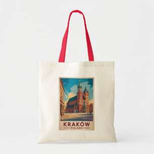 Bolsa Tote Ilustração de Cracóvia Polônia Arte de Viagem Vint