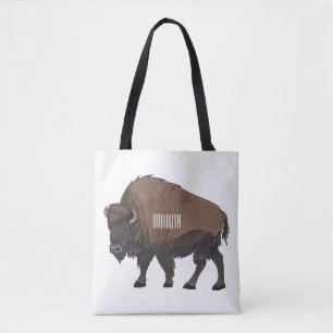 Bolsa Tote Ilustração de desenho animado Bison
