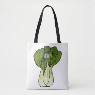Bolsa Tote Ilustração de desenho animado Bok choy