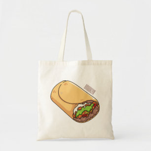 Bolsa Tote Ilustração de desenho animado burrito