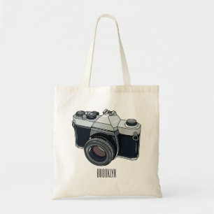 Bolsa Tote Ilustração de desenho animado com câmera de filme