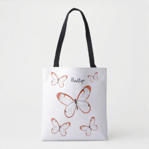 Bolsa Tote Ilustração de desenho animado da borboleta