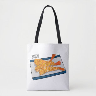 Bolsa Tote Ilustração de desenho animado da tempura do Shrimp