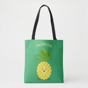 Bolsa Tote Ilustração de desenho animado de abacaxi
