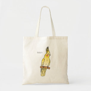 Bolsa Tote Ilustração de desenho animado de aves Cockatiel