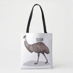 Bolsa Tote Ilustração de desenho animado de aves da Emu