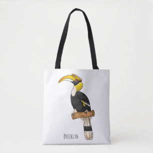 Bolsa Tote ilustração de desenho animado de aves da folha de