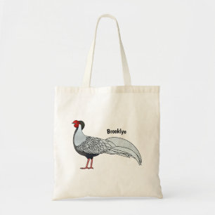Bolsa Tote Ilustração de desenho animado de aves faisão prate