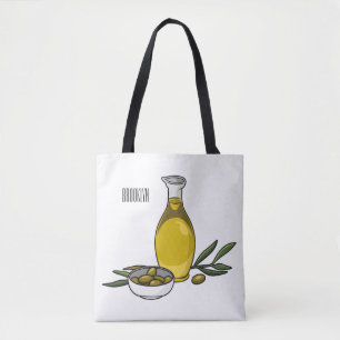 Bolsa Tote Ilustração de desenho animado de azeite
