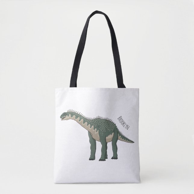 Bolsa Tote Ilustração de desenho animado de Barapasaurus (Frente)