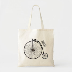 Bolsa Tote Ilustração de desenho animado de bicicleta de alta