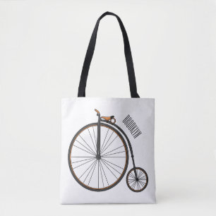 Bolsa Tote Ilustração de desenho animado de bicicleta de alta