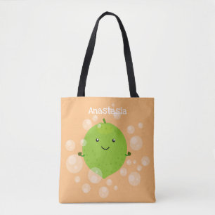 Bolsa Tote ilustração de desenho animado de bolhas de limã