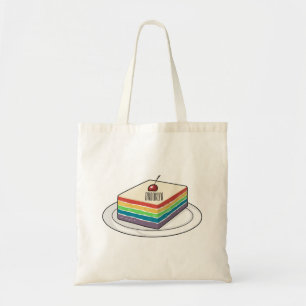 Bolsa Tote Ilustração de desenho animado de bolo arco-íris