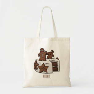 Bolsa Tote Ilustração de desenho animado de bolo de gengibre