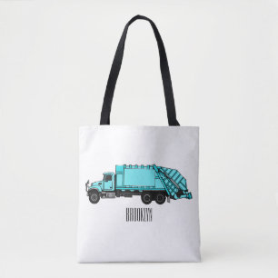 Bolsa Tote Ilustração de desenho animado de caminhão de lixo