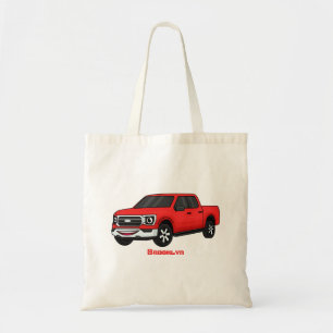Bolsa Tote Ilustração de desenho animado de caminhonete verme