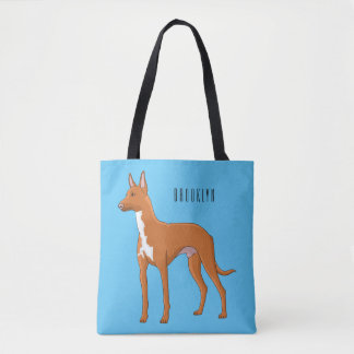 Bolsa Tote Ilustração de desenho animado de cão aficionado po
