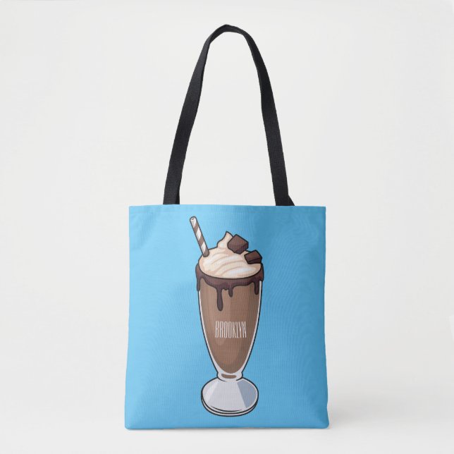 Bolsa Tote Ilustração de desenho animado de Chocolate Milksha (Frente)