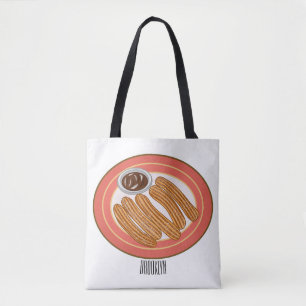 Bolsa Tote Ilustração de desenho animado de Churro