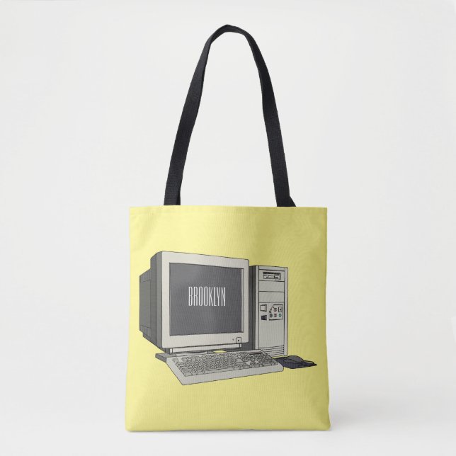 Bolsa Tote Ilustração de desenho animado de computador (Frente)