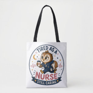 Bolsa Tote Ilustração de desenho animado de coruja enfermeira
