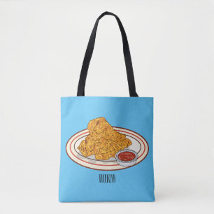 Bolsa Tote Ilustração de desenho animado de frango desidratad