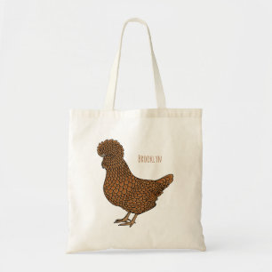 Bolsa Tote Ilustração de desenho animado de frango polado Cha