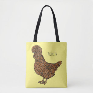 Bolsa Tote Ilustração de desenho animado de frango polado Cha