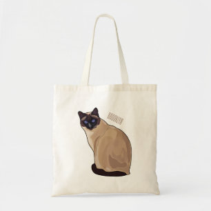 Bolsa Tote Ilustração de desenho animado de gato siamês