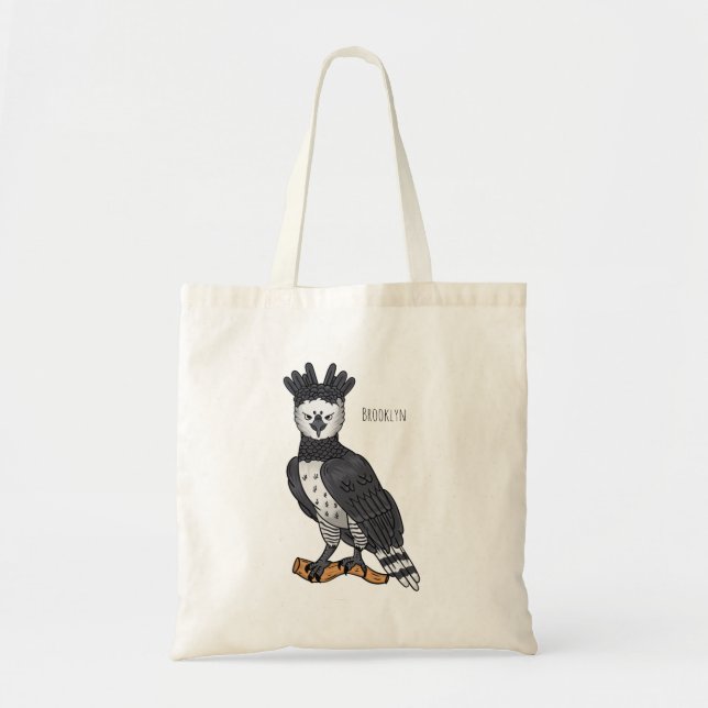 Bolsa Tote Ilustração de desenho animado de Harpy eagle (Frente)
