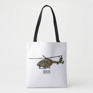 Bolsa Tote Ilustração de desenho animado de helicóptero do ex