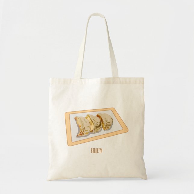 Bolsa Tote Ilustração de desenho animado de Jiaozi / Chinês D (Frente)