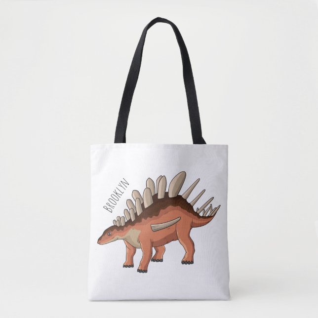 Bolsa Tote Ilustração de desenho animado de Kentrosaurus (Frente)