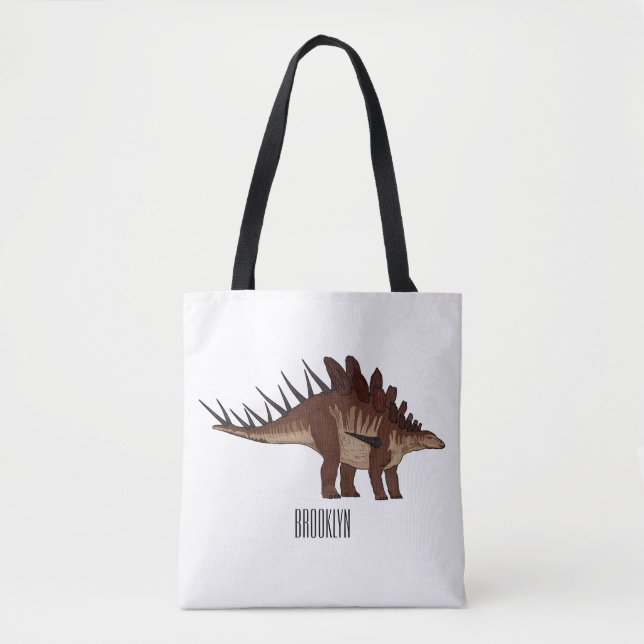 Bolsa Tote Ilustração de desenho animado de Kentrosaurus (Frente)