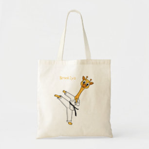 Bolsa Tote Ilustração de desenho animado de Kung Fu girafa 